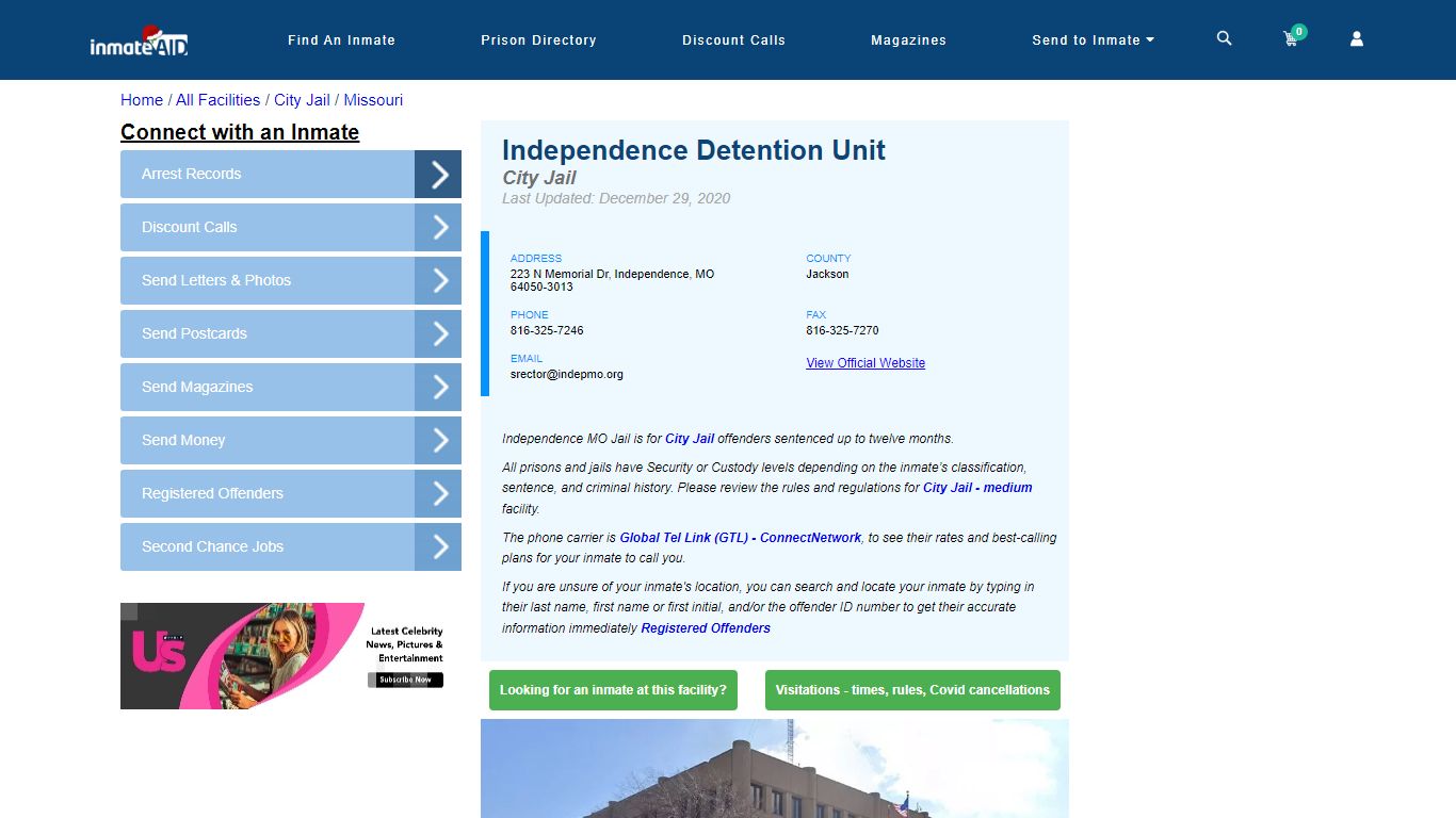 Independence Detention Unit | Inmate Locator